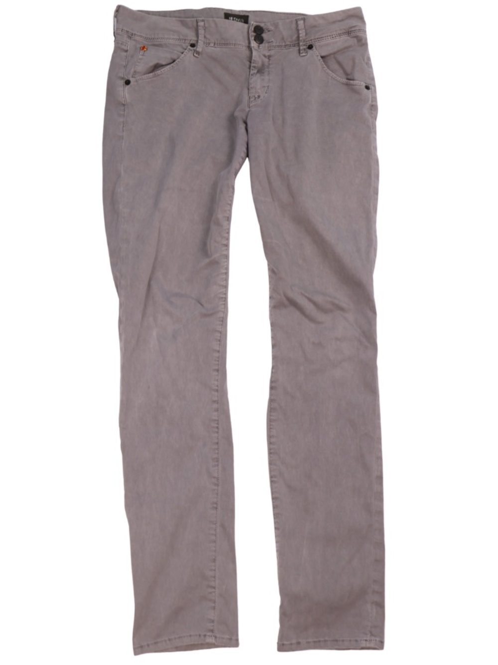Hudson Women's Gray Brushed Cotton Skinny Pants Size 28 Low Rise Stretch